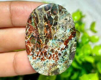 Multicolor plume agate - Pendant - Gemstone size (39,2x27,8x5,6mm)