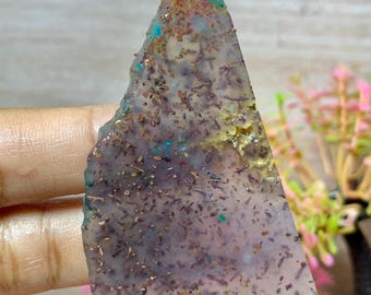 Slab chrysocolla drizzle - Chalcedony copper - Gemstone size (60x35x5mm)