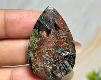 Plume agate - Pendant - Gemstone size (35x22,9x6,7mm)