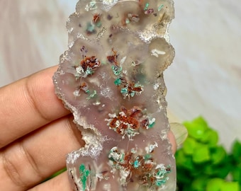 Slab - Raw - Chrysocolla confetti polished - Size (59x25x6,8mm)