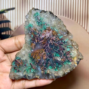 Slab-Raw - Chrysocolla Inhemsk Kopparkalcedon - Ädelstenstorlek (80,7x68x10mm)