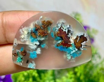 Chrysocolla copper - Cabochon - Gemstone Size (33,6x25x5,5mm)