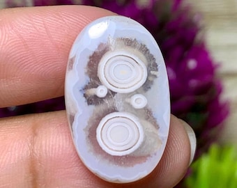 Plume agate white - Ocean jasper - Gemstone size (23,8x14,9x4mm)