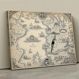 El lienzo del mapa del Grishaverse: un impresionante mapa del mundo de fantasía de Shadow and Bone, Six of Crows y el pergamino del mapa de la trilogía Grisha