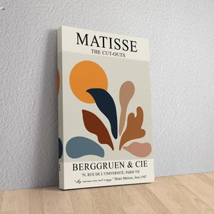 Cut-Outs Henri Matisse Canvas, Henri Matisse Cut-Outs Vintage Exhibition Art Print | Botanical Plants Leaves, Berggruen Cie, Boho Wall Decor