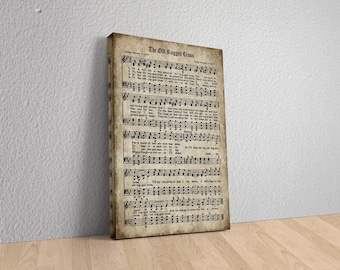 The Old Rugged Cross Sheet Music Canvas – Timeless Religious Artwork for Traditional and Faith-Inspired Interiors, The Old Rugged Cross Hymn