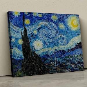Vincent van Gogh Starry Night Canvas – Famous Masterpiece Wall Art for Artistic and Sophisticated Interiors, Vintage Painting Wall Decor