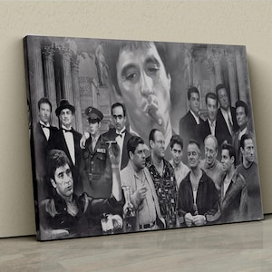 Gangster Family Scarface Canvas – Iconic Al Pacino Art for Fans of Classic Crime Films and Bold Wall Decor, Gangster Family Print