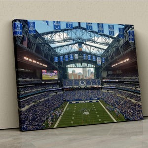 Lucas Oil Stadium Canvas Print | Colts Wall Art | Vintage Football Stadium Decor for Sports Fans, Football Wall Decor, Gift Idea