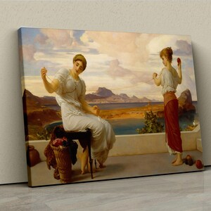 Winding the Skein Canvas, Frederic Leighton Art Print, Classical Victorian Art, Neoclassical Wall Decor, Antique Aesthetic Canvas