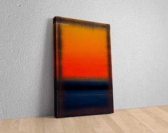 Mark Rothko Blue Orange Framed Canvas Painting, Abstract Wall Art