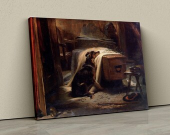 エドウィン・ランドシーア：老羊飼いの喪主（1837年）キャンバス