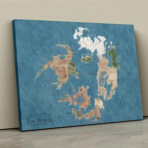 Canvas Final Fantasy VIII-wereldkaart – Iconische fantasykunst voor fans, perfect voor gamekamers en fantasy-decor, gamersroomdecor