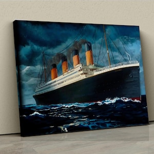 Titanic Ship Canvas Wall Art, Vintage Ocean Liner Poster, Nautical Maritime Decor, Historic Steamship Painting, Classic Sea Print