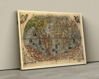 thumbnail image 2 of 1562 America New World Map Exploration Vintage Style Art Print - 24x28 2 of 3