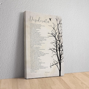 Desiderata Gedicht Leinwand, Desiderata Poesiedruck, Gedicht Leinwanddruck, Gesetz der Anziehung, Kunstdruck, moderne Wandkunst
