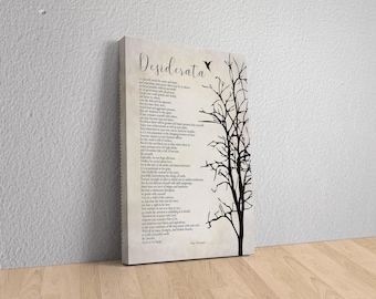 Tela de Poema Desiderata, Impressão de Poesia Desiderata, Impressão de Tela de Poema, Lei da Atração, Impressão de Arte, Arte de Parede Moderna