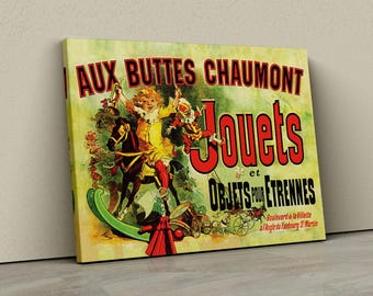 Aux Buttes Chaumont Paris Canvas Poster – Vintage French Advertising Print for Classic and Elegant Home Decor, Vintage Advertising Decor