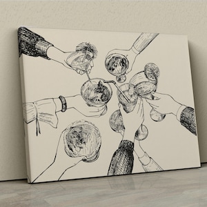 Cheers Canvas Print – Cute Minimalist Kitchen Wall Decor for Modern and Mid-Century Interiors