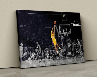 Kobe Bryant Last Shot Canvas – Tributo icônico à carreira lendária do Black Mamba, perfeito para fãs de basquete e decoração esportiva