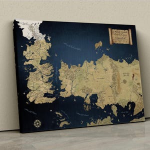 Game of Thrones Westeros Karte, Detaillierte Fantasy Welt Kunst, Thrones Wandbild, Westeros Karte, GoT Karte Poster