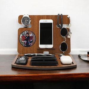 Personalized Anniversary Gift For Him, Docking Station Men, Gift For Men, Gift For Boyfriend, Gift For Husband, Birthday Gift For Him