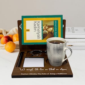 Custom Book Holder, Book Stand, Gifts for Book Lovers, Book Accessories, Gifts for Bookworms, Book Valet, Gift for Women, Wooden Book Rest