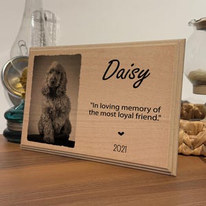 Personalized Pet Memorial,Custom Pet Memorial Frame,Pet Wooden With Photo,Pet Memorial Gift,Dog Sympathy Gift