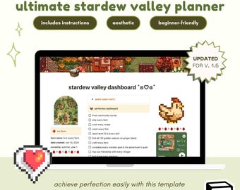 Ultimate Stardew Valley Notion Companion: Track your Bundles, Recipes, Friendship, Fishing and more with this template & achieve Perfection!