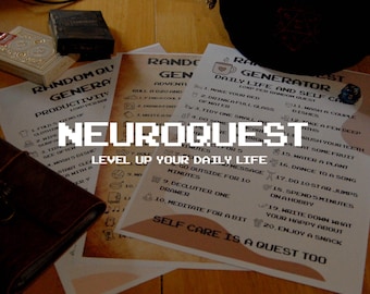 NeuroQuest Random Quest Generator, Printable ADHD & Autism friendly Motivation Tool