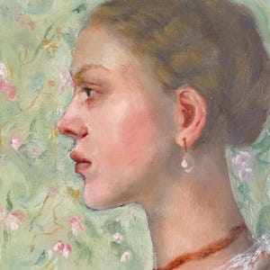High Key portrait study  - original oil painting on canvas