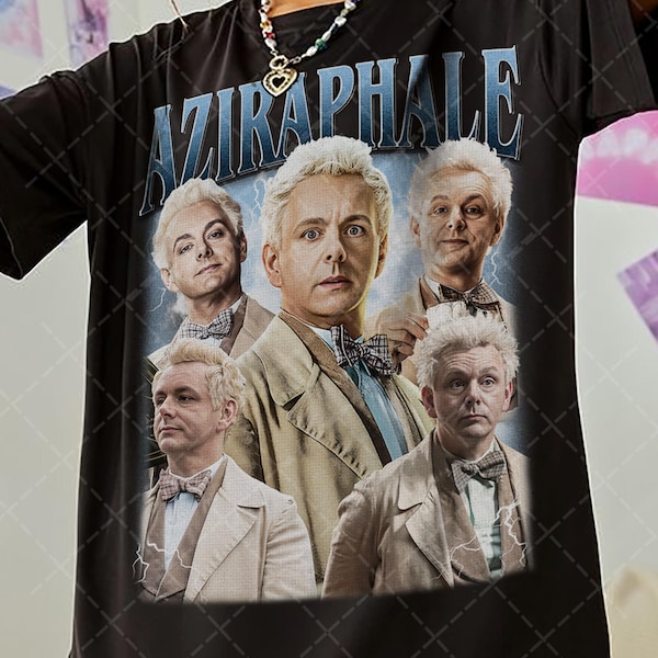 Camiseta retro Aziraphale, sudadera, camiseta con gráfico vintage, camiseta de manga larga
