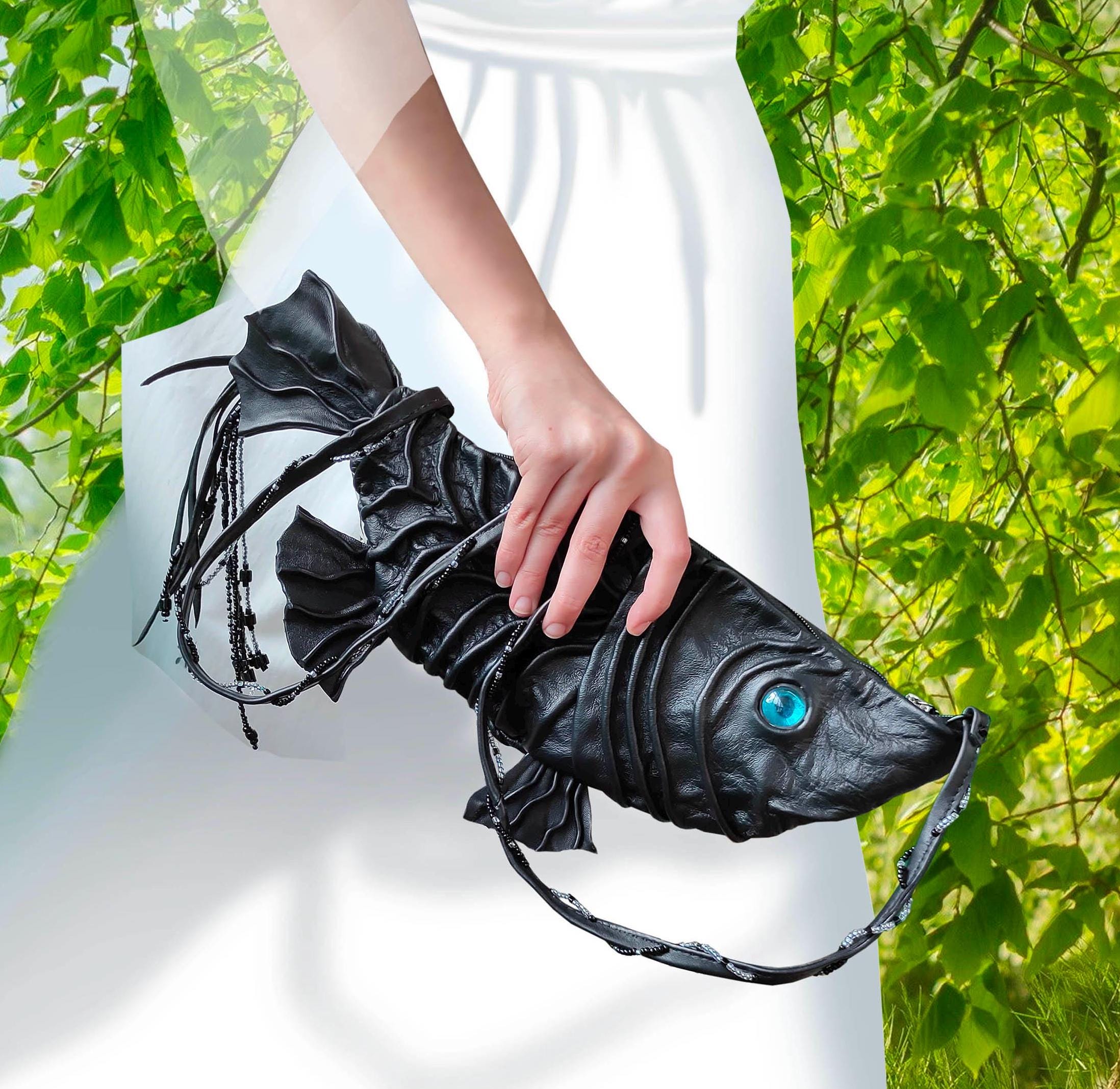 ★FILLINTHEBLANK★ Fish Crochet Bag black フィッシュフィッシュバッグ(ブラック) / Fish Crochet Bag