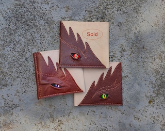Drachen Leder Geldbörse, zweifache schlanke Geldbörse, personalisiertes Geschenk