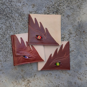 Cartera de piel con dragón, Cartera de piel con reembolso, Plegable, Solapa, Bolsillo delantero, Cartera fina, Monedero con cara de dragón, Estuche con dragón, Regalo personalizado
