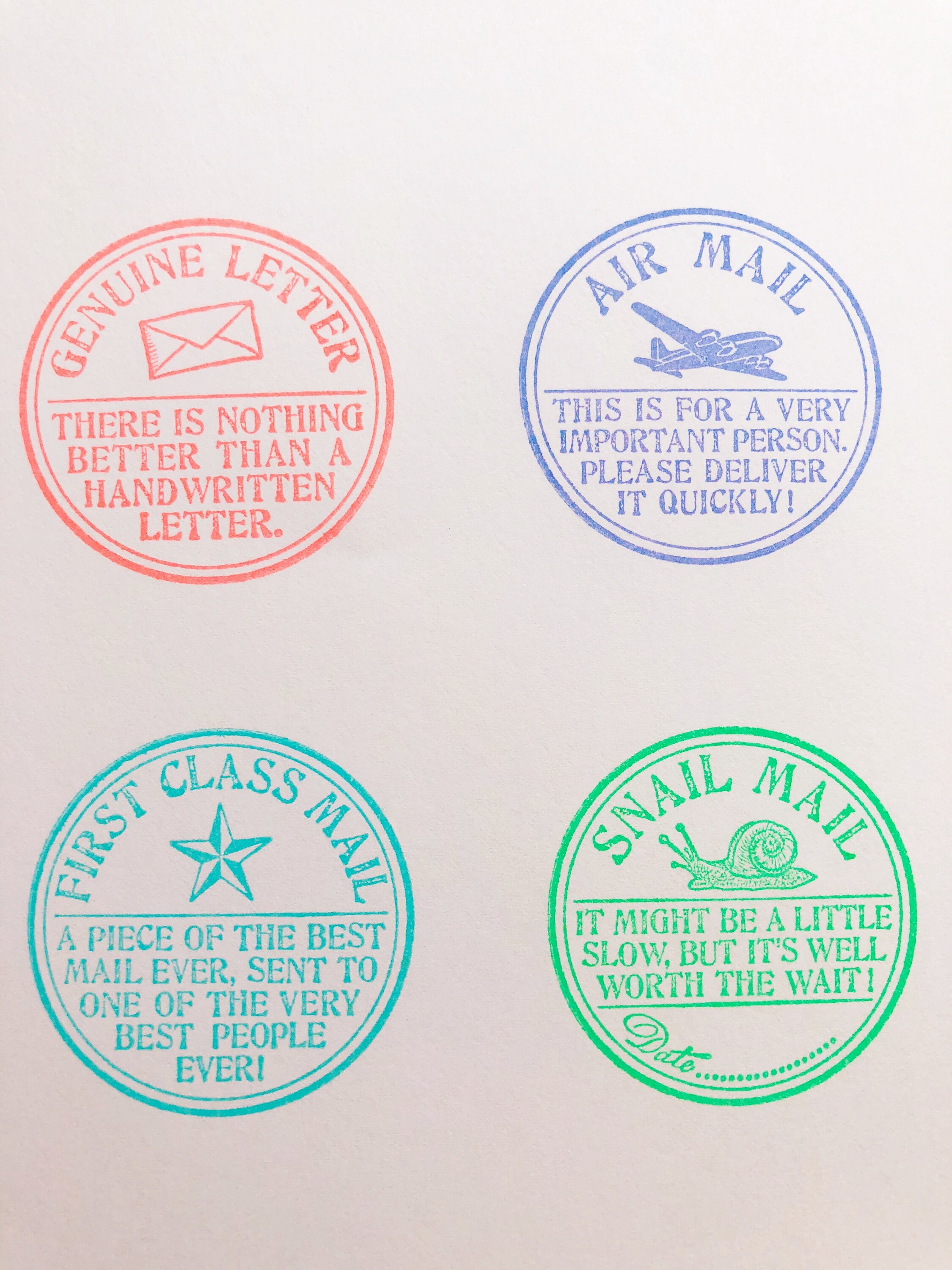 Round Letter Seal Rubber Stamps Etsy
