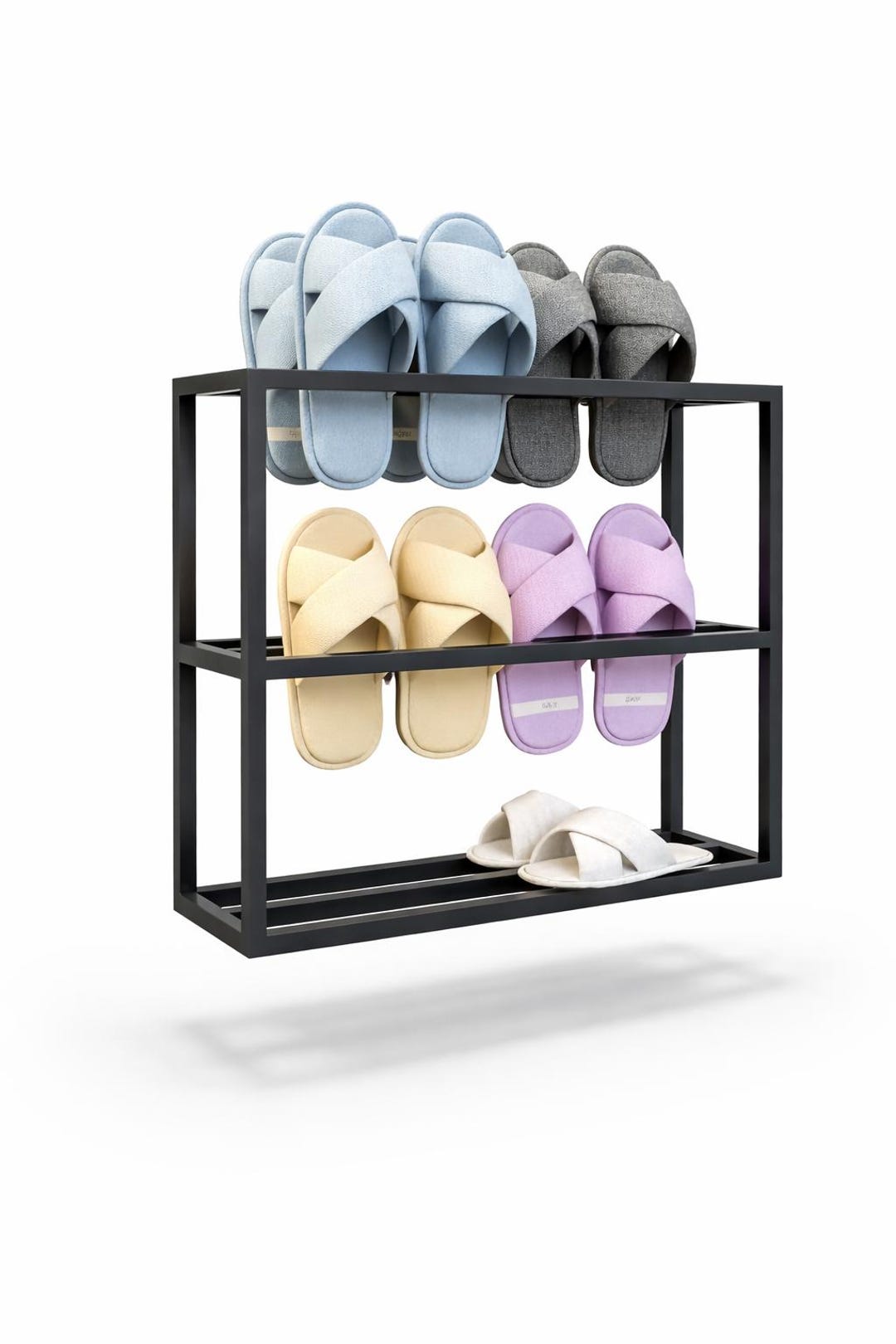 Slipper Rack Design Modern Metal 2-tier Slipper Rack | Entryway Shoe Organizer - Etsy