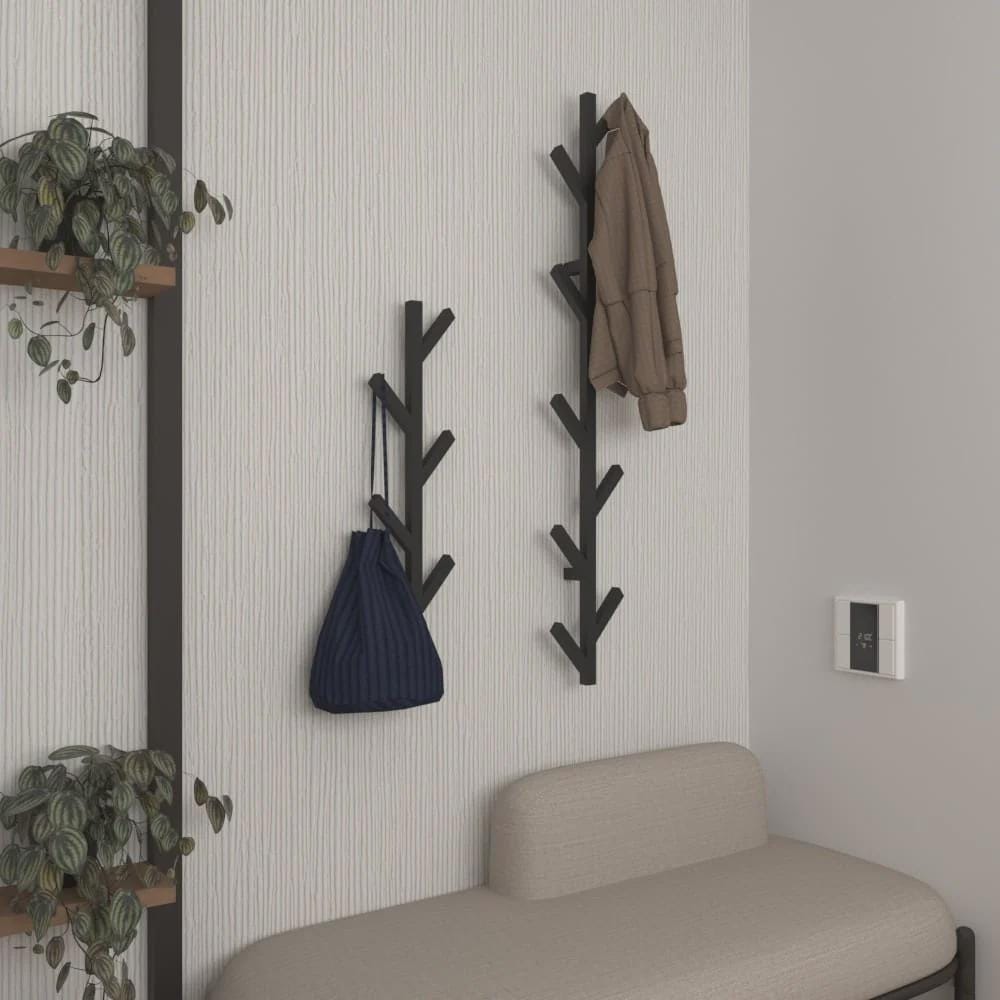 Tree Branch Coat Rack, Vertical Entryway Hooks, Metal Wall Hanger ...