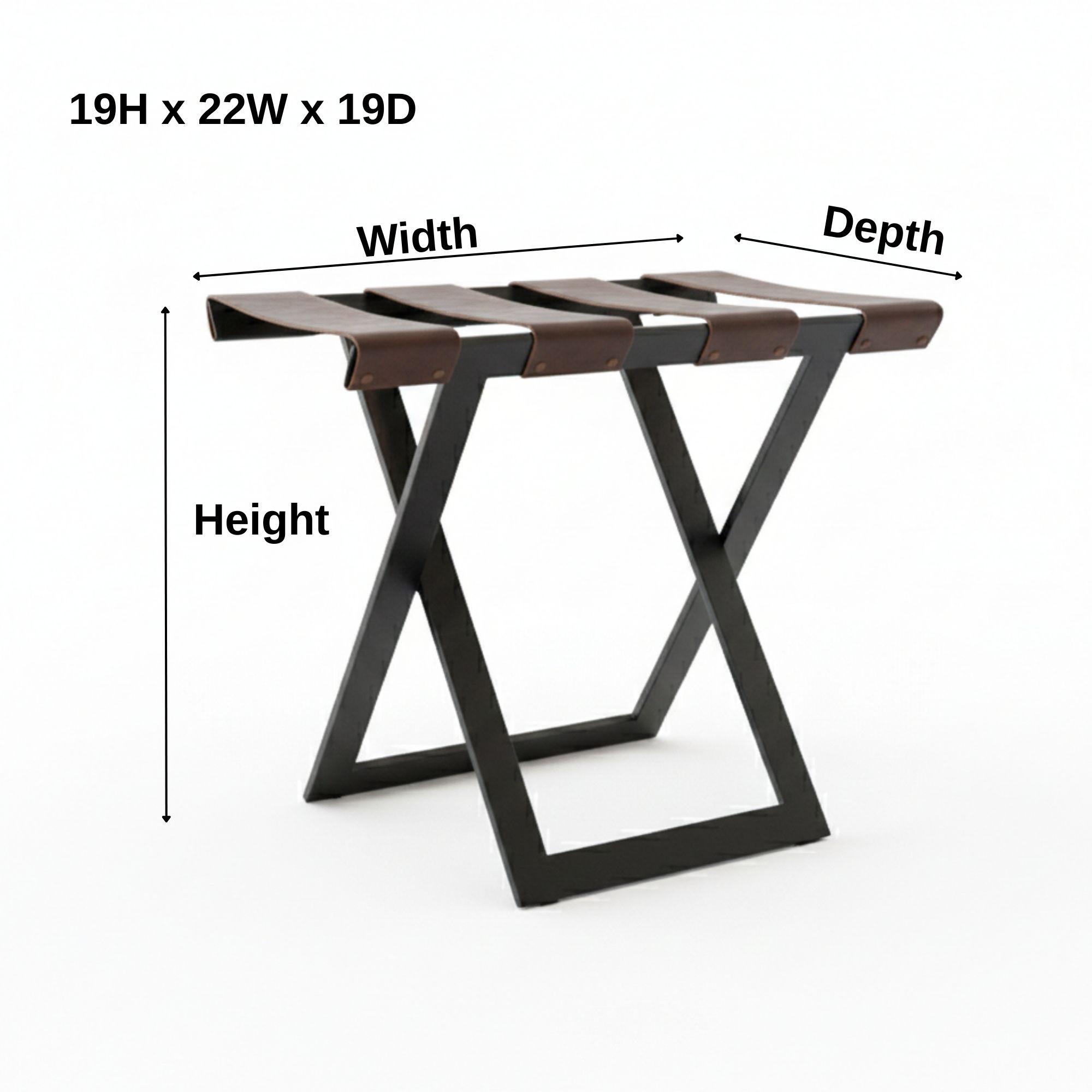 Modern Metal Luggage Rack With Leather Straps, Heavy Duty Hotel Style ...