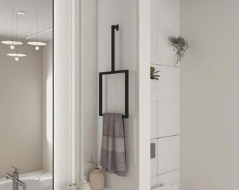 Modern Wall Mounted Towel Rack: Matte Black/Gold/White Metal Ladder
