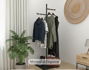 Stylish Modern Metal Clothing Rack – Minimalist Freestanding Stand for Bedroom, Entryway & Boutique
