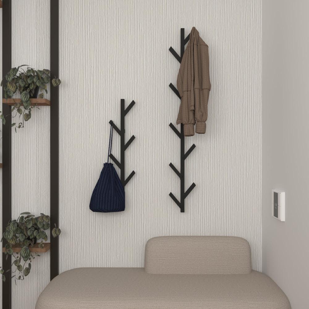 Tree Branch Coat Rack, Vertical Entryway Hooks, Metal Wall Hanger ...