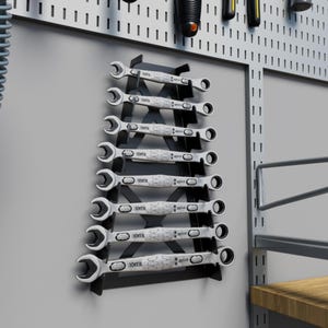 Wall Mounted Wrench Holder, Garage Tool Rack Organizer, Space Saving Storage, Workshop Storage Gift