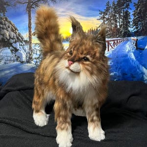 ぬいぐるみ - 大きな猫ちゃん。リアルな猫ちゃんのおもちゃ。手作りの大きな猫ちゃん。猫ちゃん。