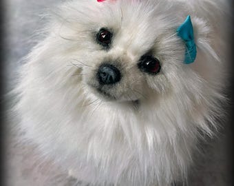 Pomeranian Spitz, Realistic Dog replica, Plush  puppy, Pet Portrait, Soft sculpture, Custon dog