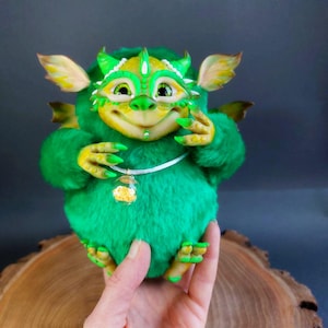 Cute soft fluffy dragon for fantasy lovers stuffed toy