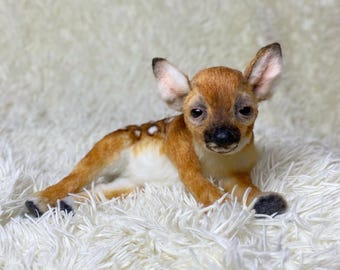 deer cub realistic plush toy