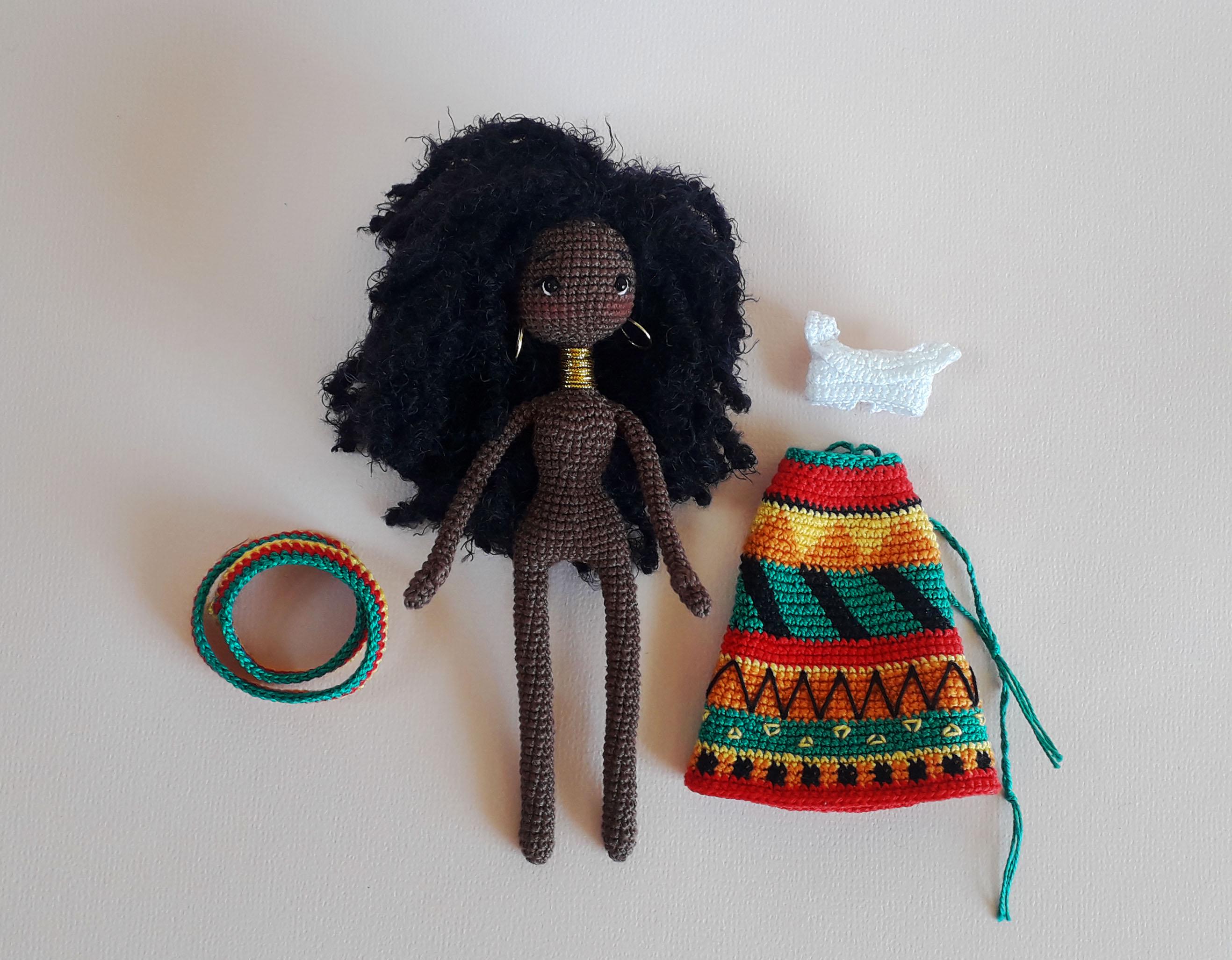 Pattern African Doll, Pattern Crochet African Doll, Pattern Black Doll ...