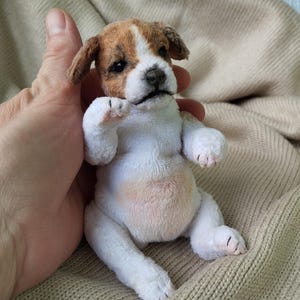 Realistisches Porträt eines Tieres Jack Russel Welpe Plüsch Sammlerstück Haustier Spielzeug Nachbildung Tiere mit Fotorealistischem Spielzeug