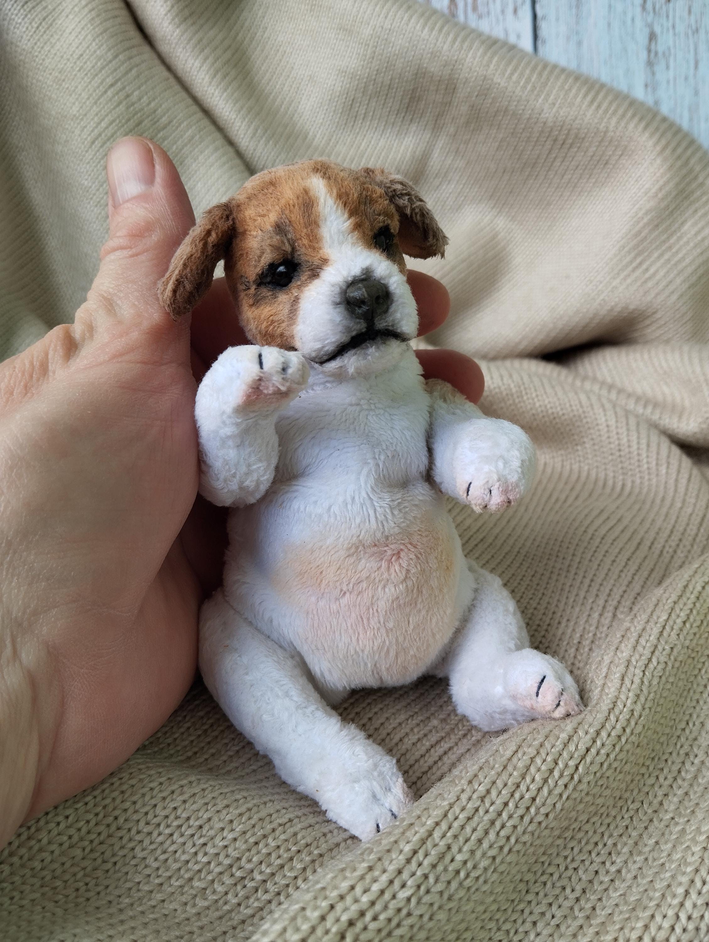 Realistic Portrait of an Animal Jack Russell Puppy Plush Collectible Pet Toys Replica Animals with Photo Realistic Toys
